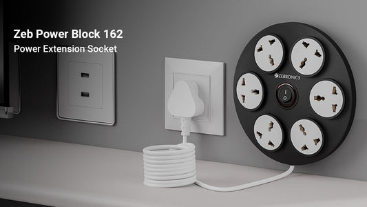 Zebronics Power Block 162 six-socket extension board feature view