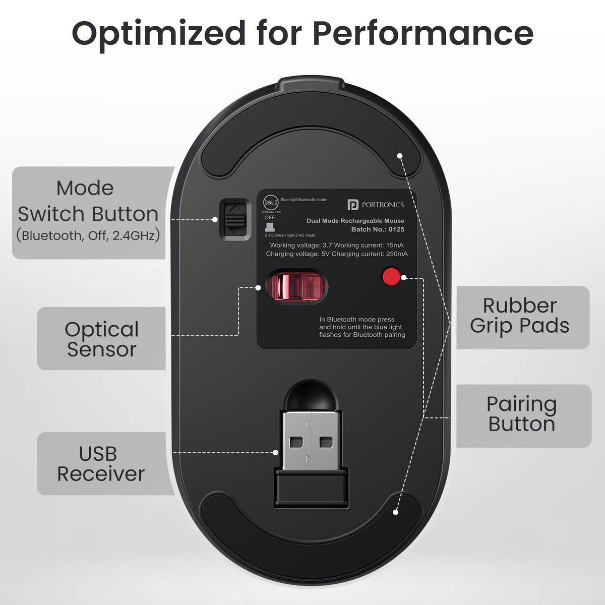 Portronics Key11 rechargeable wireless keyboard and mouse combo grey