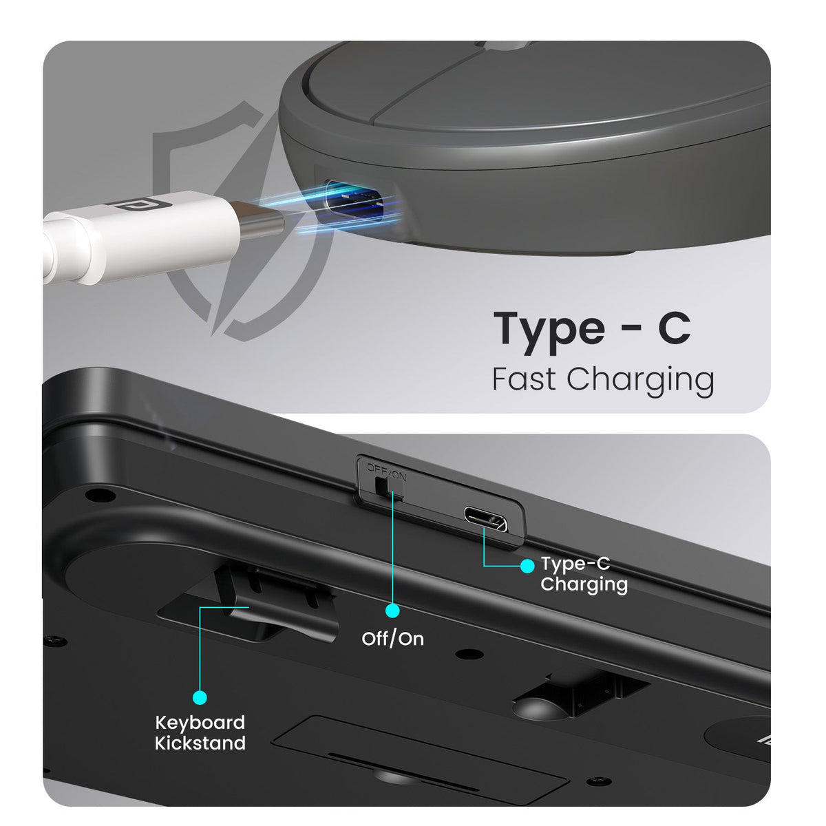 Portronics Key11 rechargeable keyboard and mouse combo feature