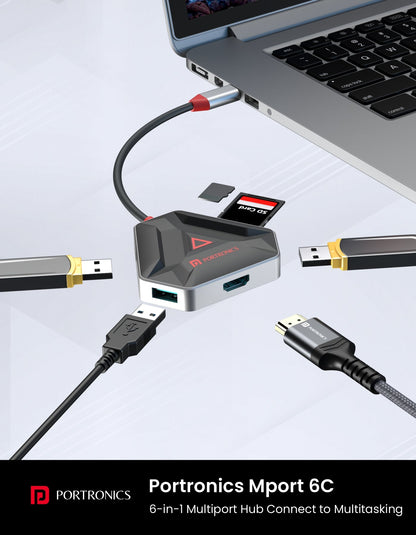 Portronics Mport 6C multiport hub detailed product feature