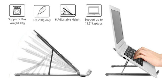 Portronics My Buddy K aluminium laptop stand adjustable angle view