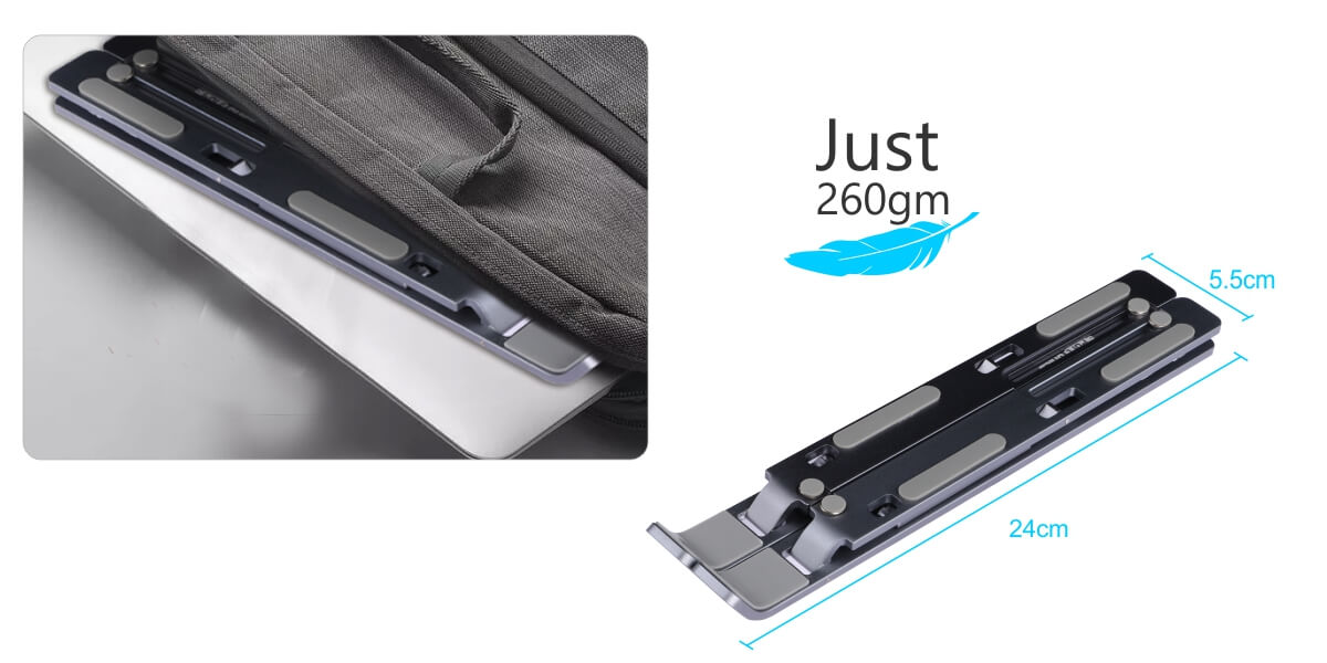 Portronics My Buddy K foldable laptop stand feature view