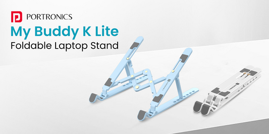 Portronics My Buddy K Lite foldable laptop stand feature view