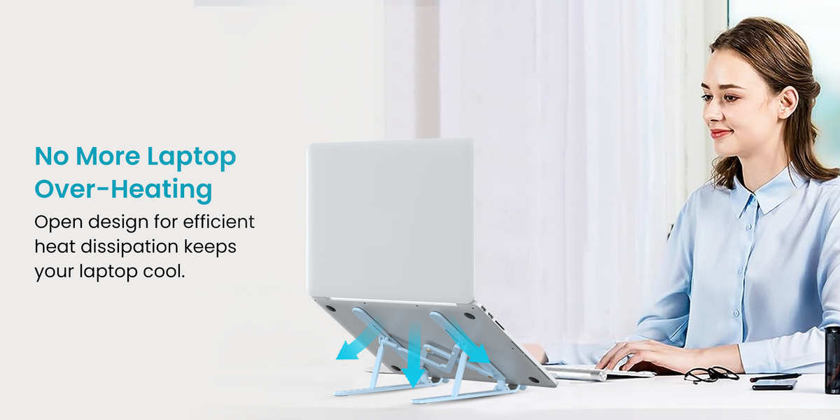 Portronics My Buddy K Lite laptop stand lifestyle image