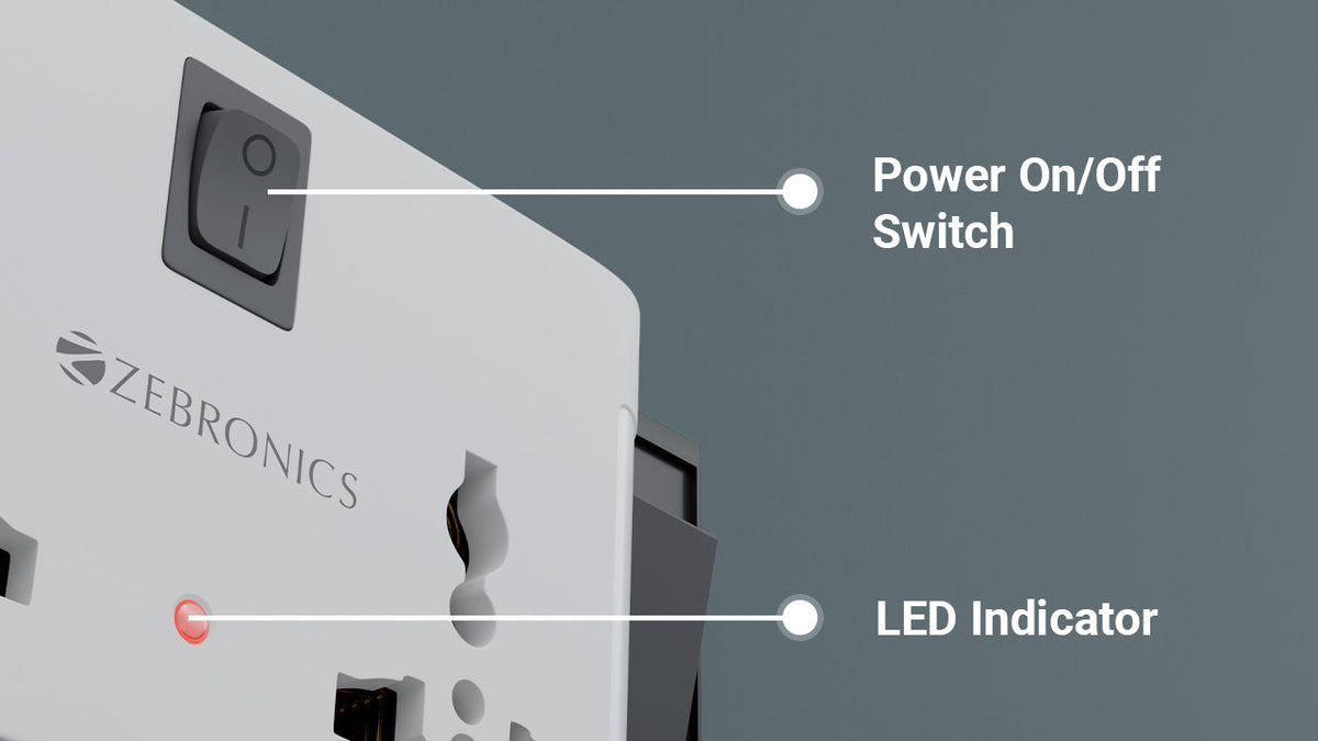 Zebronics Power Plug 42 compact power extension product feature